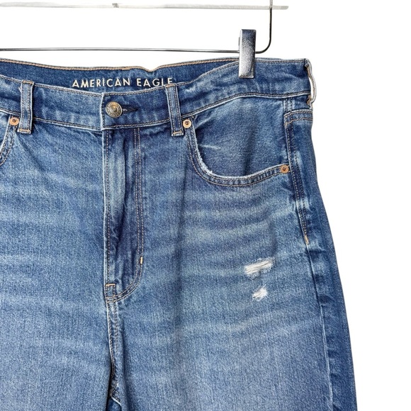 American Eagle Super High Rise Baggy Straight Strigid Women’s Jeans Sz 14 - Picture 3 of 10